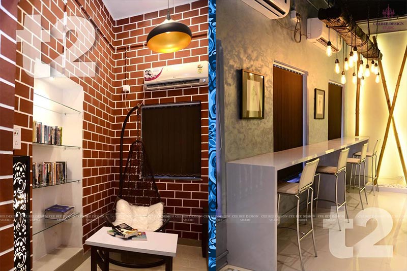 two images showing a restaurant and a bar, offering a glimpse into the ambiance and atmosphere of the establishment