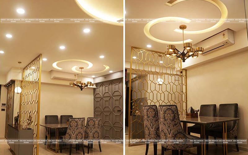 luxury home interior design with ceiling lights and furniture