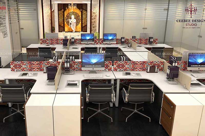 office interior design ideas with computers and chairs with office mandir
