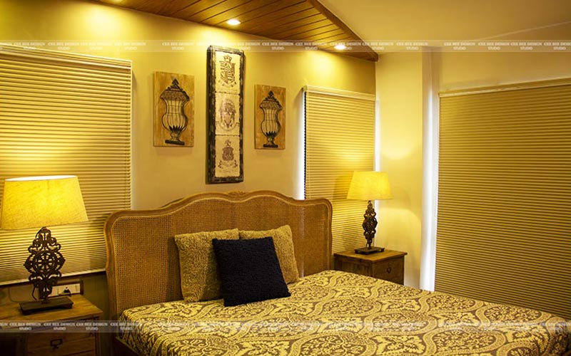 warm coastal inspired bedroom with bed furniture wooden floor