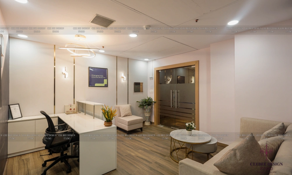 reception dental clinic interior design