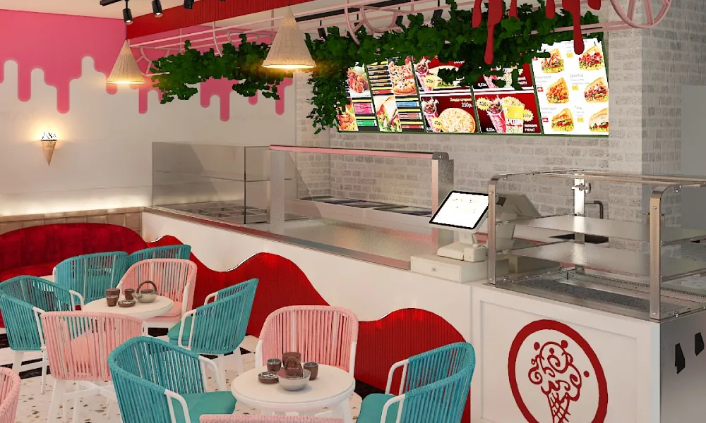 small ice cream shop interior design