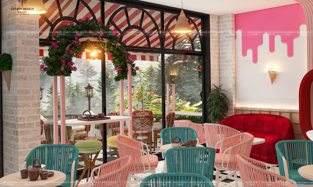 small ice cream shop interior designe